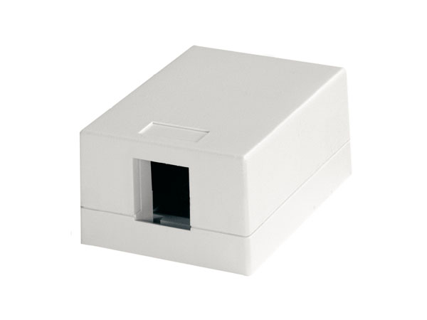 Установочная коробка 46х64 без шторки, 1 порт, для модулей типа AMJ K; AMJ адаптер К; UMJ К; UMJ адаптер K, без модуля в комплекте. . Цветовое исполнение: альпийский белый