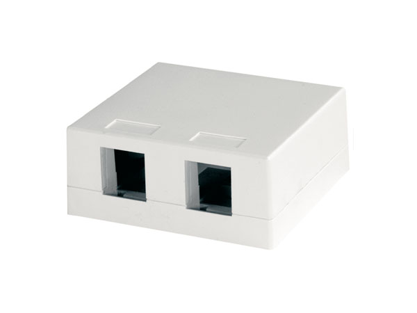 Установочная коробка 68х64 без шторок, 2 порта, для модулей типа AMJ K; AMJ адаптер К; UMJ К; UMJ адаптер K. ветовое исполнение: альпийский белый