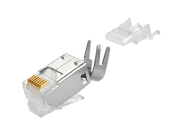 Коннектор RJ45 FTP MP8(8) FS cat.6a, для многожильных и монолитных кабелей.