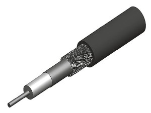 Telegartner Коаксиальный кабель 0.45/2.0 со слабым затуханием, 75 Ом, d=3.40, оболочка FRNC, затухание 88 db на 100м при 2ГГц, 100 м/бухта