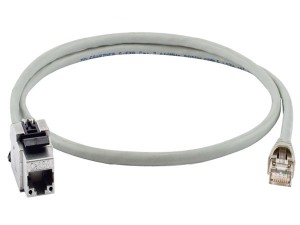 Telegartner Патч корд RJ45 (папа-мама) S/FTP cat.6а, кабель cat.7, серый