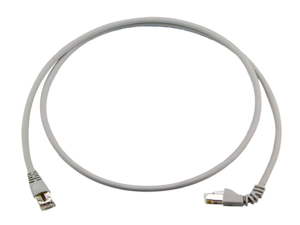 Экранированный патч корд S/FTP CAT.6a, MP8&nbsp;FS 500, LSZH, 1х270°-1х180°. Цвет изоляции:серый. Метраж от 0,5м до 10,0м