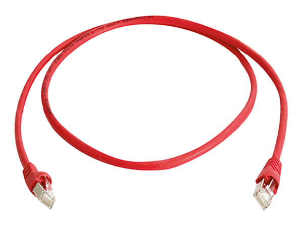 Экранированный патч корд S/FTP CAT.6a, MP8&nbsp;FS 500 сrossover 10/100/1000 BT, LSZH, метраж от 0.5м до 10.0м, цвет изоляции: красный
