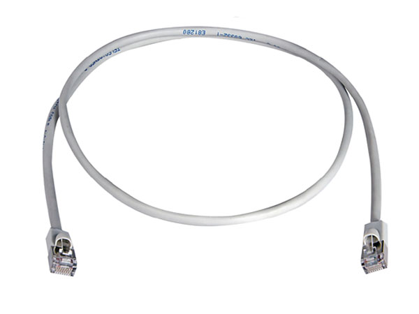 Экранированный патч корд F/UTP CAT.5E, MP8&nbsp;100, LSZH,с укороченным колпачком. цвет изоляции: серый, метраж от 0,25м до 10,0м.
