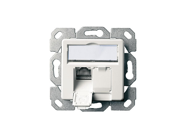 Розетка информационная AMJ45 К 8/8 Up/50 cat.6A, 2xRJ45 FTP, 50x50. Варианты цвета лицевой панели: Альпийский белый и жемчужныйa