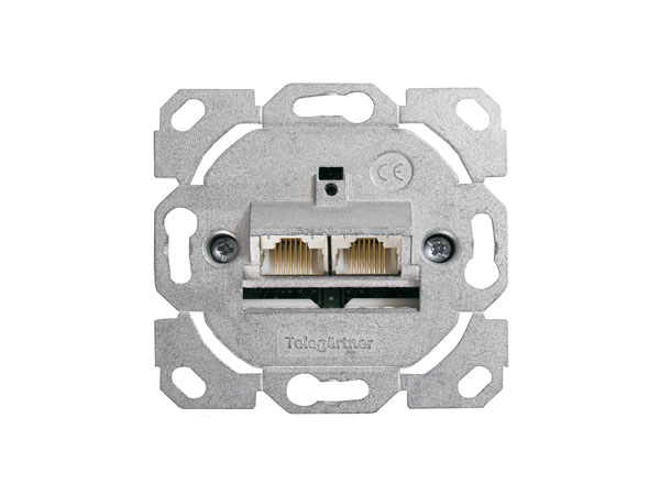 Розетка информационная AMJ45 8/8 К Up/0 cat.6A, 2xRJ45 FTP, 50x50. без лицевой панели.