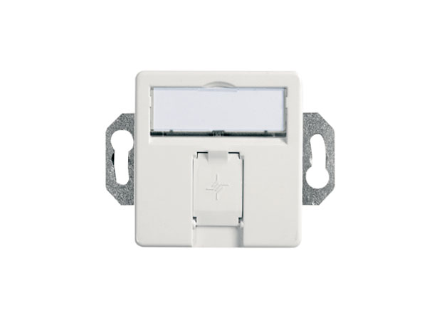 Розетка информационная AMJ45/B 8 К Up/50 cat.6A, 1xRJ45 FTP, 50x50. Цвет лицевой панели: альпийский белый.
