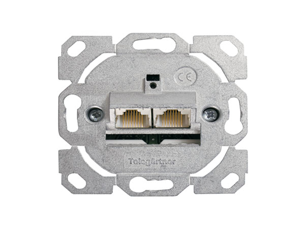 Розетка информационная AMJ45 8/8 UP/0 cat.5e, 2xRJ45 FTP, 50x50. без лицевой панели