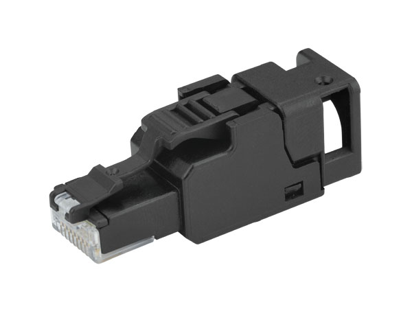 Коннектор RJ45 UTP, усиленный, UFP8 T568B, cat. 6a, AWG 24/1-23/1, AWG 27/7-23/7, с пылезащитным колпачком