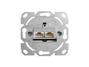 Розетка информационная AMJ45 8/8 К Up/0 cat.6A, 2xRJ45 FTP, 50x50