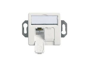 Розетка информационная AMJ45/B 8/8 К Up/50 cat.6A, 2xRJ45 FTP, 50x50