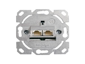 Розетка информационная AMJ45 8/8 UP/0 cat.5e, 2xRJ45 FTP, 50x50